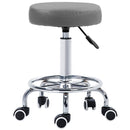 Vinsetto Round PU Leather Salon Beautician Stool Adjustable Height - Grey/Brown