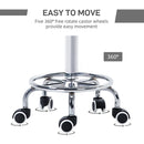 Vinsetto Round PU Leather Salon Beautician Stool Adjustable Height - Grey/Brown