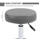 Vinsetto Round PU Leather Salon Beautician Stool Adjustable Height - Grey/Brown