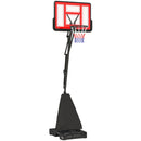 SPORTNOW 2.45-3.05m Portable Basketball Hoop And Stand With Wheels - Red/Black