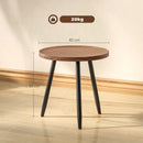 HOMCOM Modern End Side Table, Round Coffee Table, Chestnut Wood Effect