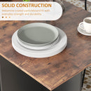 HOMCOM Foldable Dining Table, Drop Leaf Table with Storage, Rustic Brown