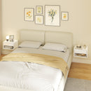 HOMCOM Floating Nightstands Set of 2, Bedside Table w/ Drawer and Open Shelf