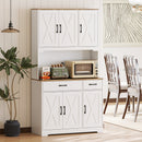 HOMCOM 175cm Tall Kitchen Pantry, Kitchen Cabinet w/ Drawers, Shelves, White