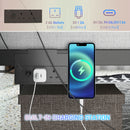 HOMCOM Bed Frame With LED Lights And Charging Station, Black