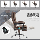 Vinsetto 6-Point Vibrating Heat Massage Chair W/ Microfibre Upholstery - Dark Brown/Light Brown/Charcoal Grey/Cream