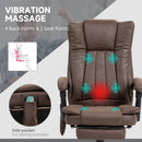 Vinsetto 6-Point Vibrating Heat Massage Chair W/ Microfibre Upholstery - Dark Brown/Light Brown/Charcoal Grey/Cream