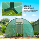 Outsunny Tunnel Greenhouse Upgraded Structure, Hinged Doors, 3 x 2(m), Green