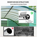 Outsunny Tunnel Greenhouse Upgraded Structure, Hinged Doors, 3 x 2(m), Green