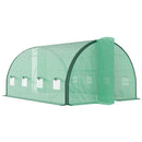 Outsunny Tunnel Greenhouse Upgraded Structure, Hinged Doors, 3 x 2(m), Green