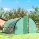 Outsunny Tunnel Greenhouse Upgraded Structure, Hinged Doors, 3 x 2(m), Green