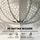 Outsunny Hanging Egg Chair, Rattan Swing Chair with Stand, Light Grey