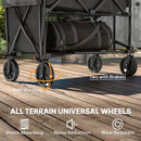 Outsunny Double Decker Folding Trolley Cart On Wheels, 200KG Capacity