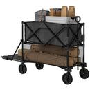 Outsunny Double Decker Folding Trolley Cart On Wheels, 200KG Capacity