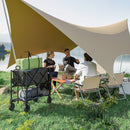 Outsunny Double Decker Folding Trolley Cart On Wheels, 200KG Capacity