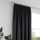 Fusion Galaxy Pencil Pleat Curtains in Black