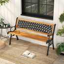 Patio Garden Bench With Curved Armrests