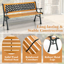 Patio Garden Bench With Curved Armrests