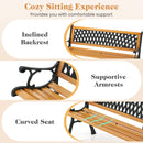 Patio Garden Bench With Curved Armrests