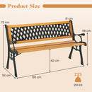 Patio Garden Bench With Curved Armrests