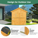 180.5CM Tall Outdoor Storage Cabinet with Lockable Doors and Foldable Table-Natrual