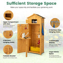 180.5CM Tall Outdoor Storage Cabinet with Lockable Doors and Foldable Table-Natrual