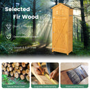 180.5CM Tall Outdoor Storage Cabinet with Lockable Doors and Foldable Table-Natrual