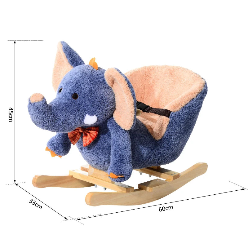 HOMCOM Children Rocking  Elephant-Blue/Beige