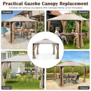 368 x 303CM Gazebo Replacement Top with Air Vent and Drainage Holes-Beige