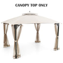368 x 303CM Gazebo Replacement Top with Air Vent and Drainage Holes-Beige