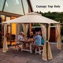 368 x 303CM Gazebo Replacement Top with Air Vent and Drainage Holes-Beige