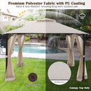 368 x 303CM Gazebo Replacement Top with Air Vent and Drainage Holes-Beige