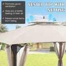 368 x 303CM Gazebo Replacement Top with Air Vent and Drainage Holes-Beige
