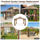 368 x 303CM Gazebo Replacement Top with Air Vent and Drainage Holes-Brown