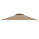 368 x 303CM Gazebo Replacement Top with Air Vent and Drainage Holes-Brown