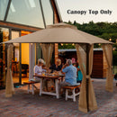 368 x 303CM Gazebo Replacement Top with Air Vent and Drainage Holes-Brown
