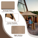 368 x 303CM Gazebo Replacement Top with Air Vent and Drainage Holes-Brown