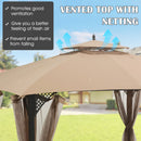 368 x 303CM Gazebo Replacement Top with Air Vent and Drainage Holes-Brown