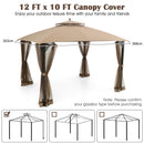 368 x 303CM Gazebo Replacement Top with Air Vent and Drainage Holes-Brown