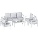 Outsunny Aluminium Garden Furniture Sofa Set With Olefin Cushions, White