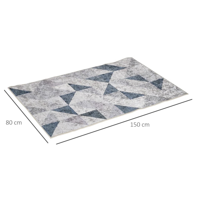 HOMCOM Modern Geometric Rug 80x150 cm - Grey