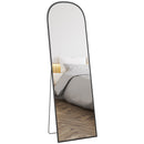 HOMCOM Full Length Mirror With Aluminium Alloy Frame Hanging Or Leaning Black