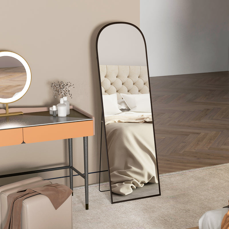 HOMCOM Full Length Mirror with Aluminium Alloy Frame Hanging or Leaning Black