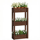 Outsunny Tiered Wooden Raised Planter, Raised Garden Bed on Legs