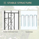 Outsunny Metal Garden Arch with Double Gate, Garden Arbor Climbing Plants
