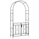 Outsunny Metal Garden Arch with Double Gate, Garden Arbor Climbing Plants