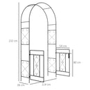 Outsunny Metal Garden Arch with Double Gate, Garden Arbor Climbing Plants