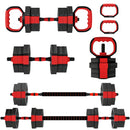 SPORTNOW 6-in-1 Adjustable Weight Dumbbells Set, Free Weights Set, Red