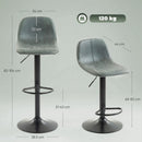 HOMCOM Bar Stools Set Of 2, Modern Swivel Barstools For Dining Room, Green