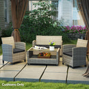 Outsunny 3PCs Rattan Garden Seat Cushions Pads for Patio Furniture Green